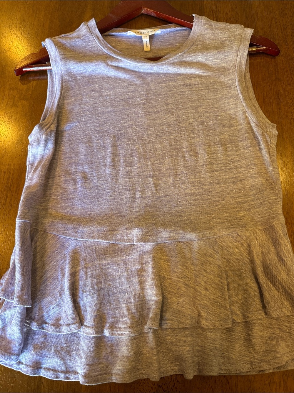 Rebecca Taylor Heathered lavender Sleeveless Peplum Tank